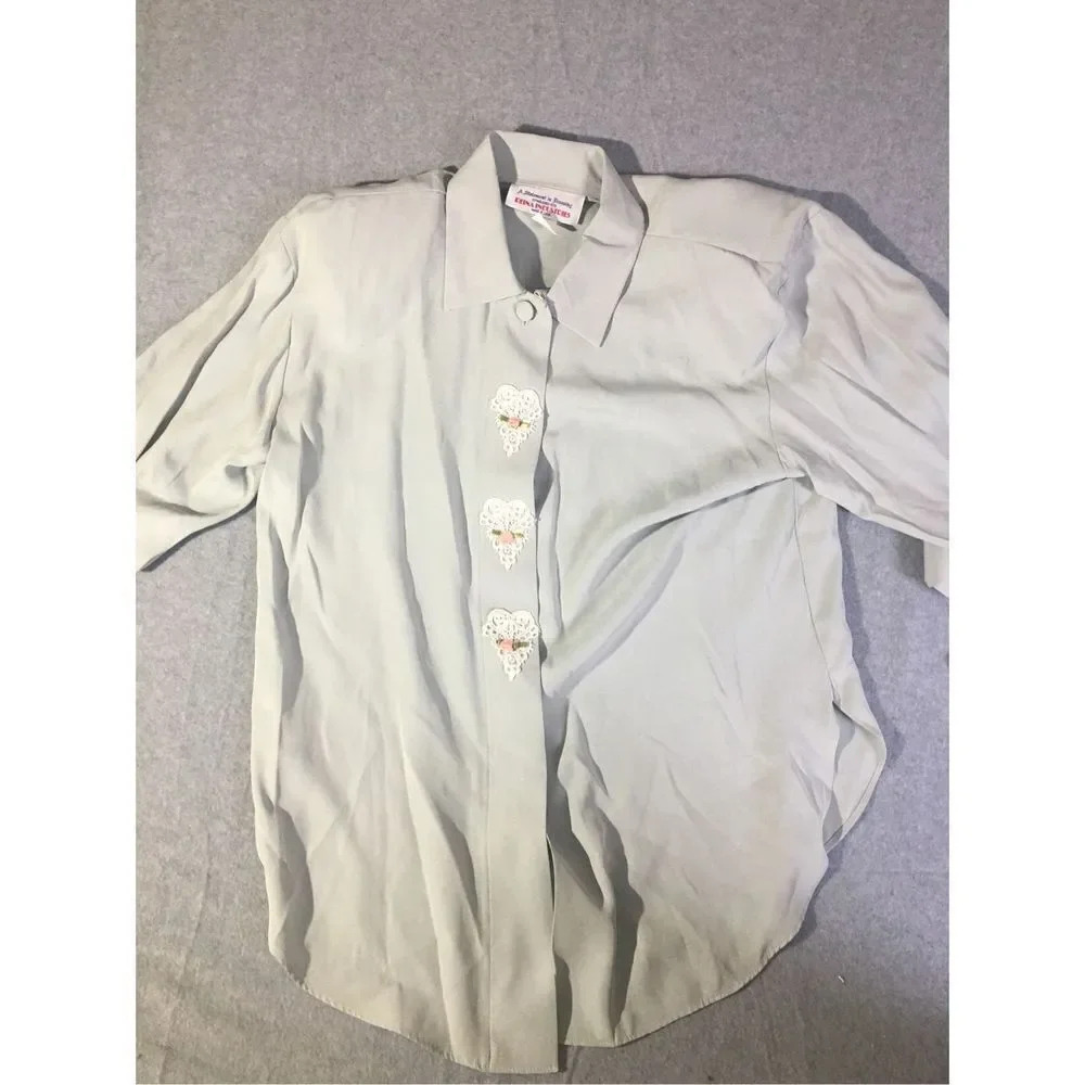 Womens NWT Sears A Statement In Dressing Blouse Sz 12 Made in USA Vintage Green